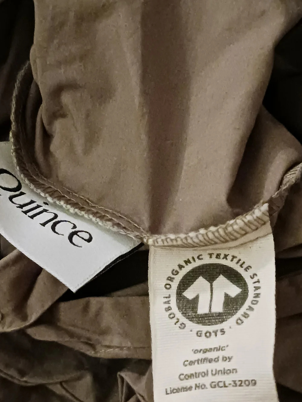 Quince Organic Cotton Percale Duvet Cover Set with 1 Sham EUC